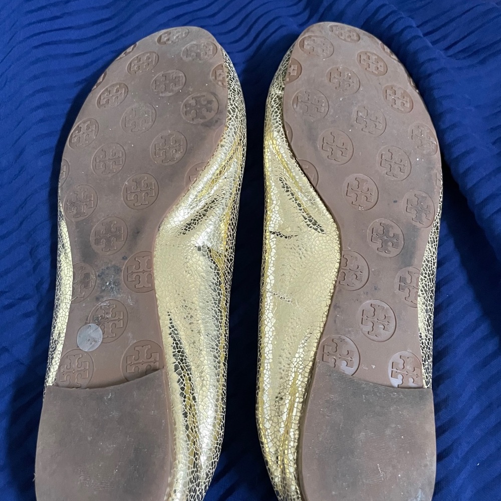 Tory Burch Miller Gold Metallic flats